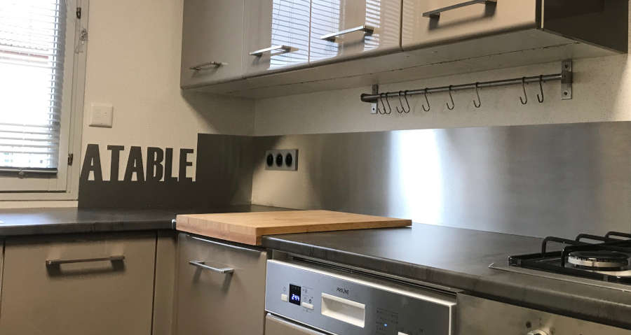 salpicadero inox cocina madera