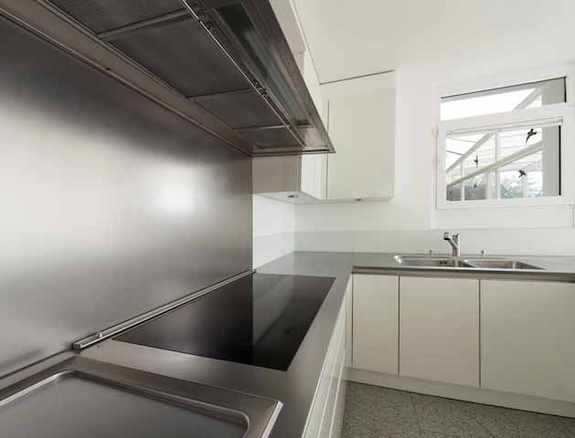 panel bajo campana inox interior